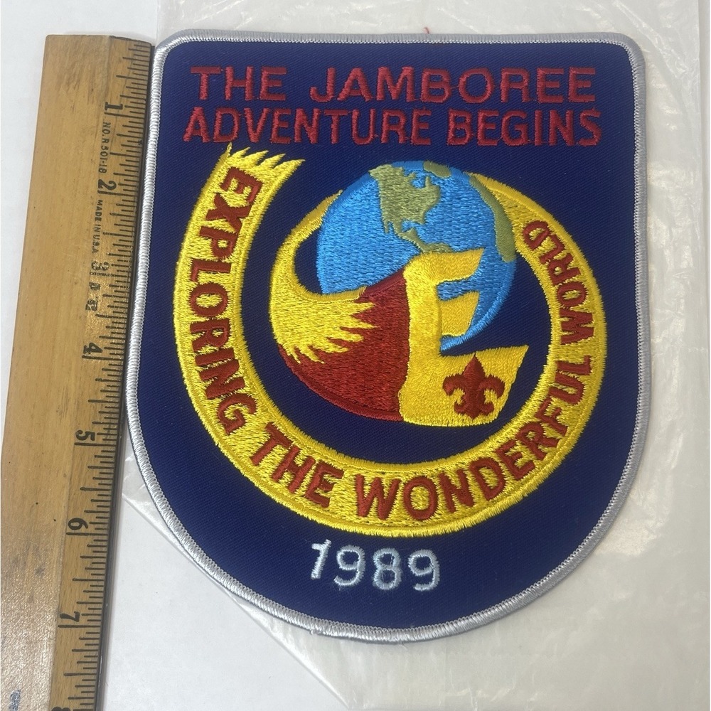 Lot of 5 Lg & Med National Jamboree Boy Scout Explorer Patches from 1989 + Paper - Picture 2 of 3